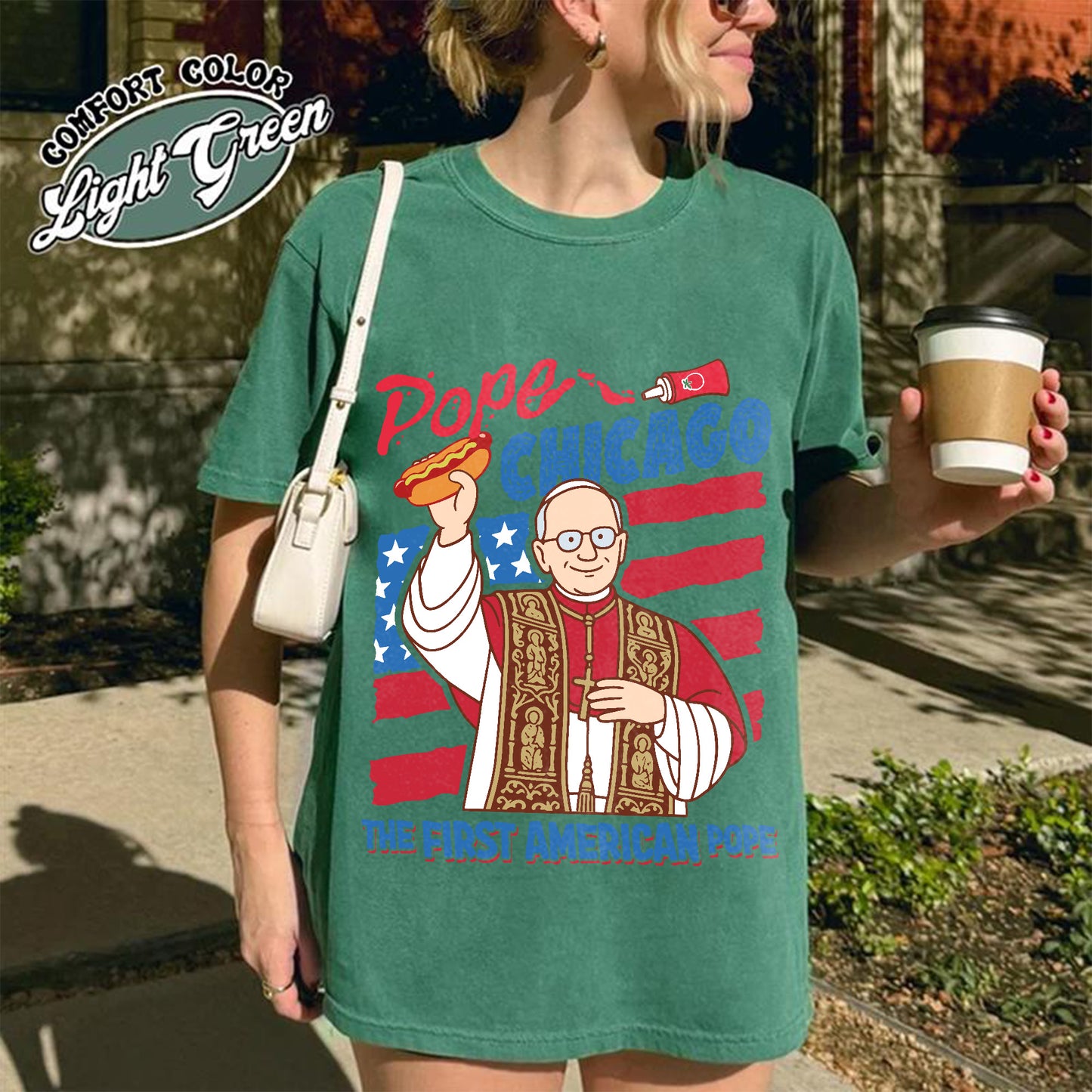 Pope Chicago Comfort Colors Shirt, Pope Robert Prevost Shirt,Religious Tee,Pope Shirt, Jesus T-Shirt Gift