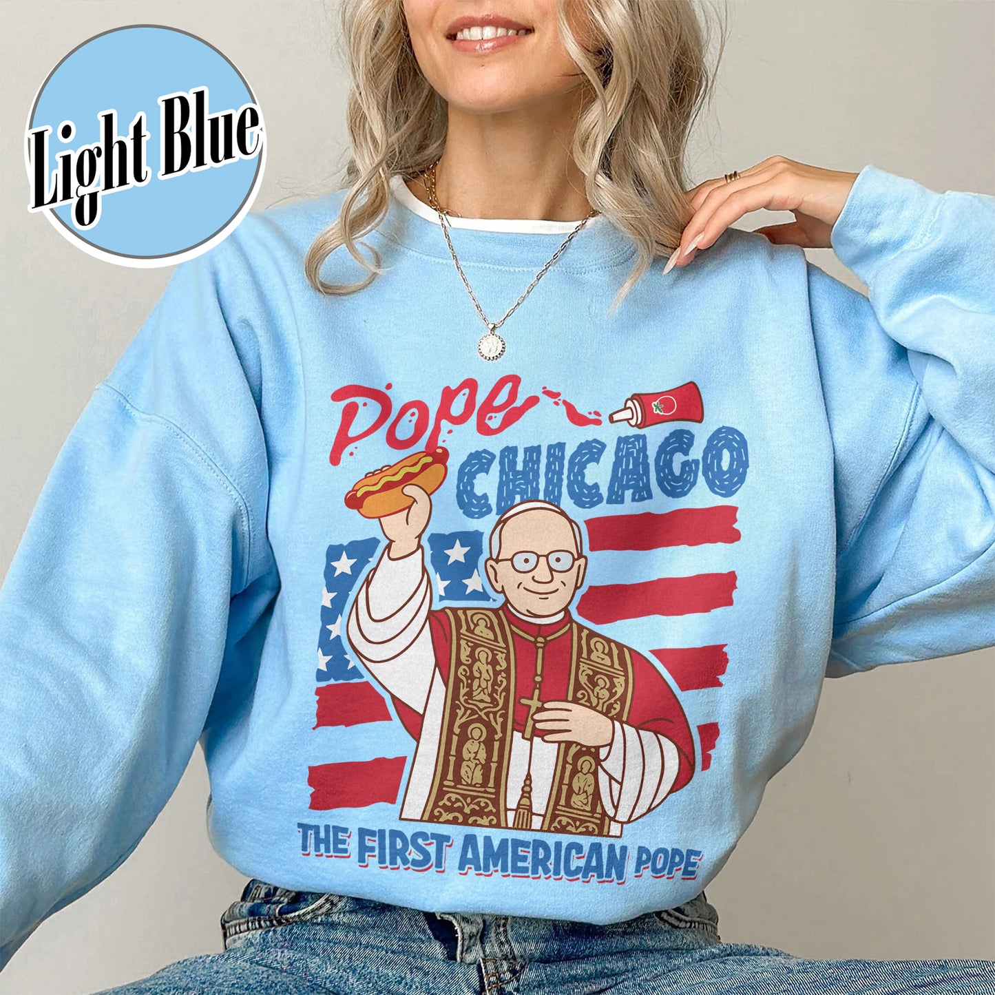 Pope Chicago Sweatshirt, Pope Robert Prevost Sweatshirt,Religious Sweatshirt,Pope Sweatshirt, Jesus Sweatshirt Gift