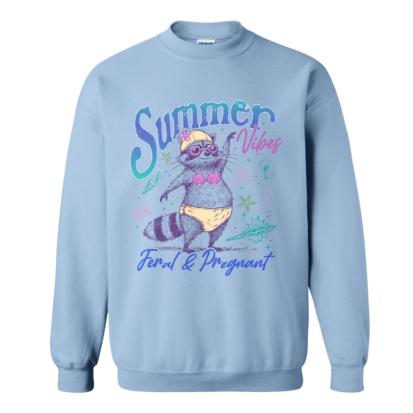 Pregnancy Girl Summer Sweatshirt,Feral And Pregnant Don't Touch Me Sweatshirt, Feral Raccoon Sweatshirt