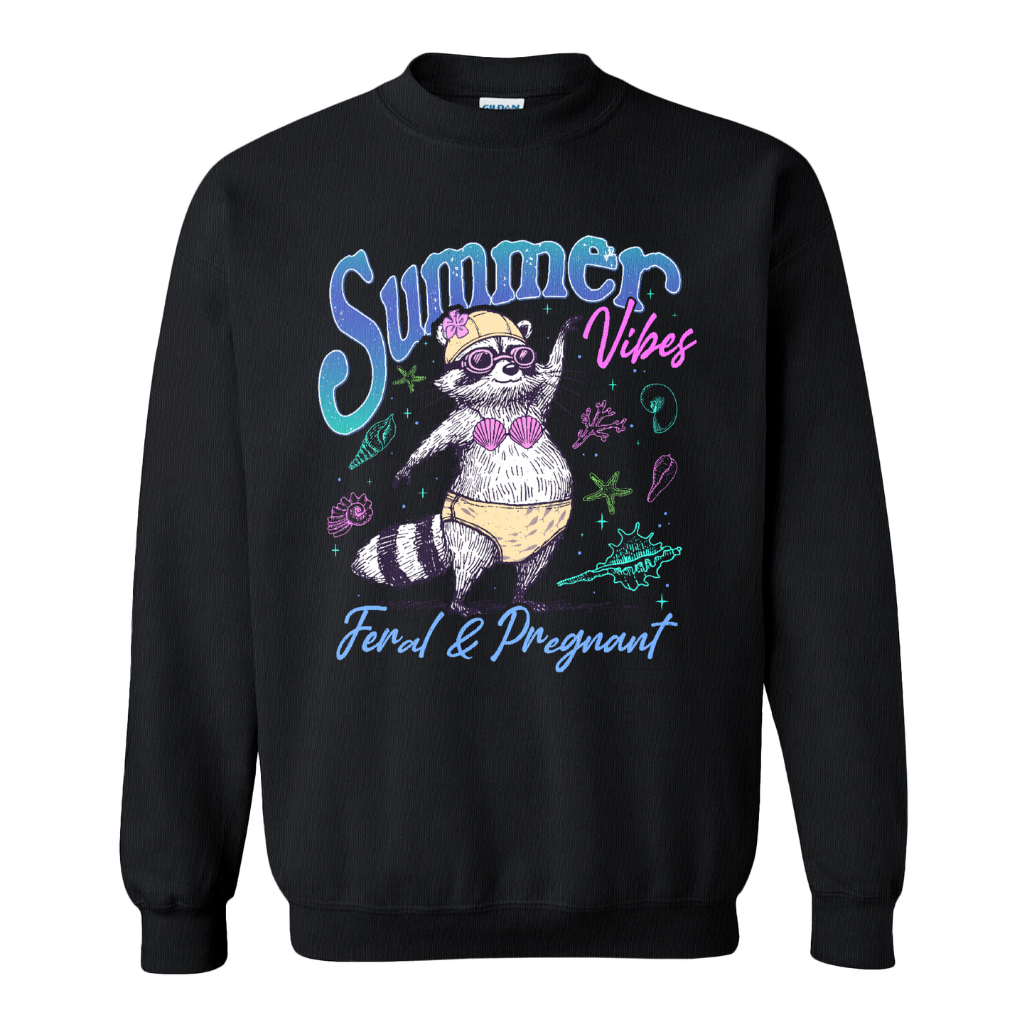 Pregnancy Girl Summer Sweatshirt,Feral And Pregnant Don't Touch Me Sweatshirt, Feral Raccoon Sweatshirt