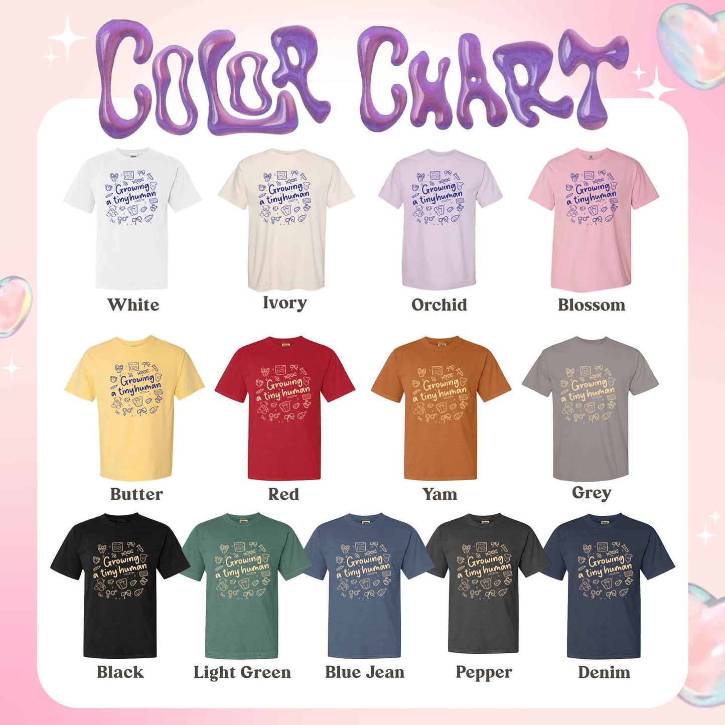 Pregnancy Announcement Comfort Color Shirt, Growing a Tiny Human Shirt, Baby Reveal Maternity Shirt