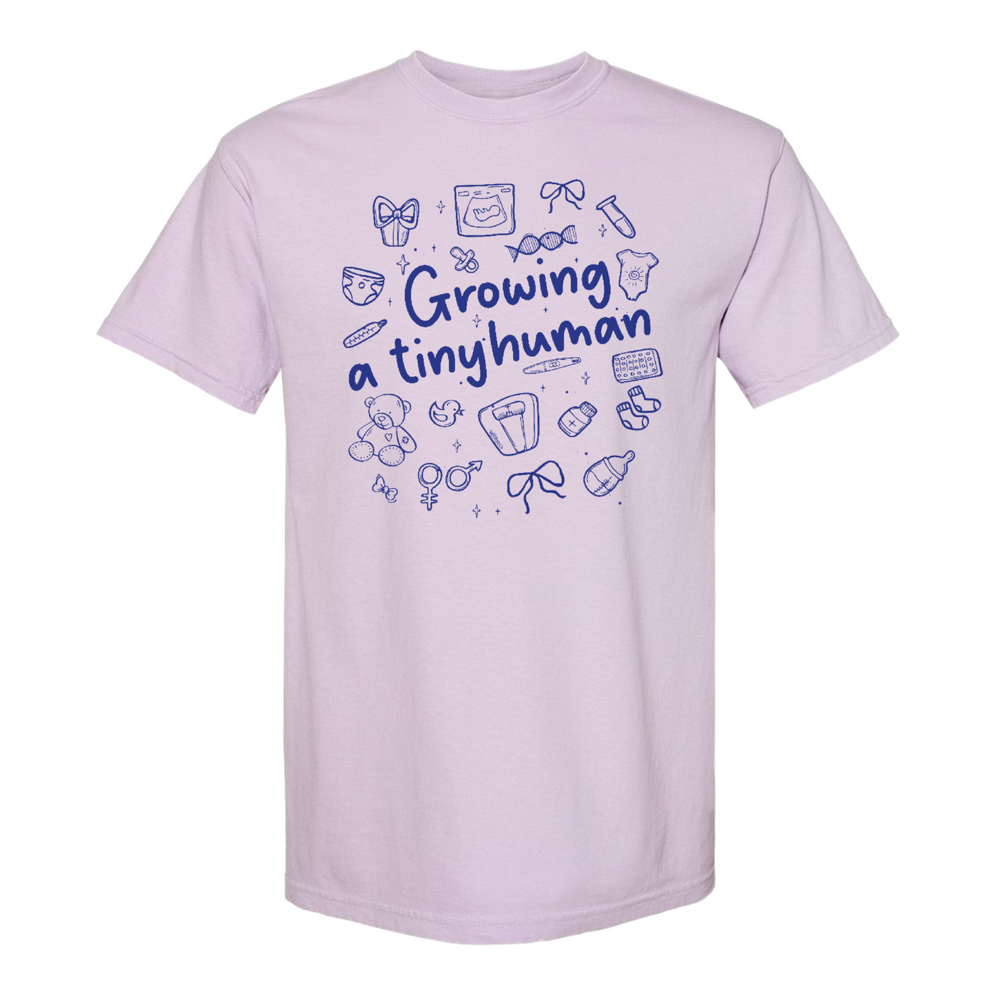 Pregnancy Announcement Comfort Color Shirt, Growing a Tiny Human Shirt, Baby Reveal Maternity Shirt