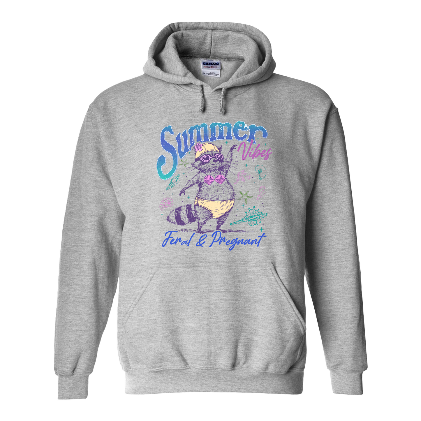 Pregnancy Girl Summer Hoodie,Feral And Pregnant Don't Touch Me Hoodie, Feral Raccoon Hoodie