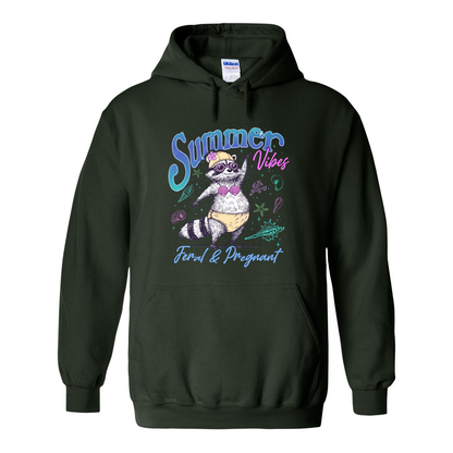 Pregnancy Girl Summer Hoodie,Feral And Pregnant Don't Touch Me Hoodie, Feral Raccoon Hoodie