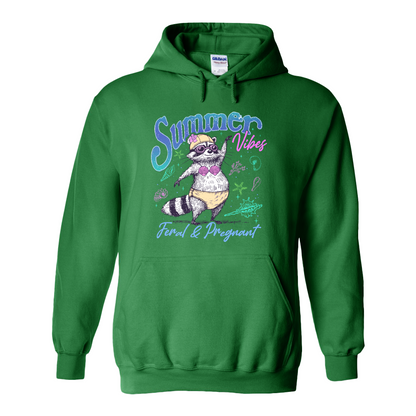 Pregnancy Girl Summer Hoodie,Feral And Pregnant Don't Touch Me Hoodie, Feral Raccoon Hoodie