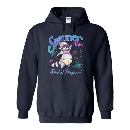 Pregnancy Girl Summer Hoodie,Feral And Pregnant Don't Touch Me Hoodie, Feral Raccoon Hoodie