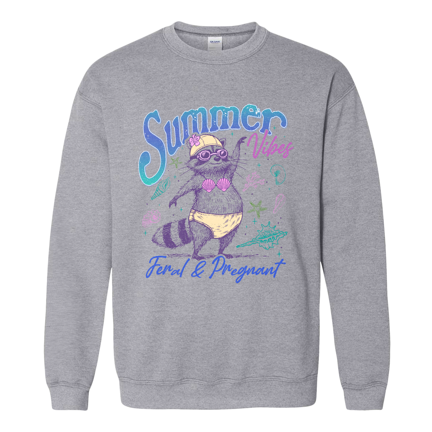 Pregnancy Girl Summer Sweatshirt,Feral And Pregnant Don't Touch Me Sweatshirt, Feral Raccoon Sweatshirt