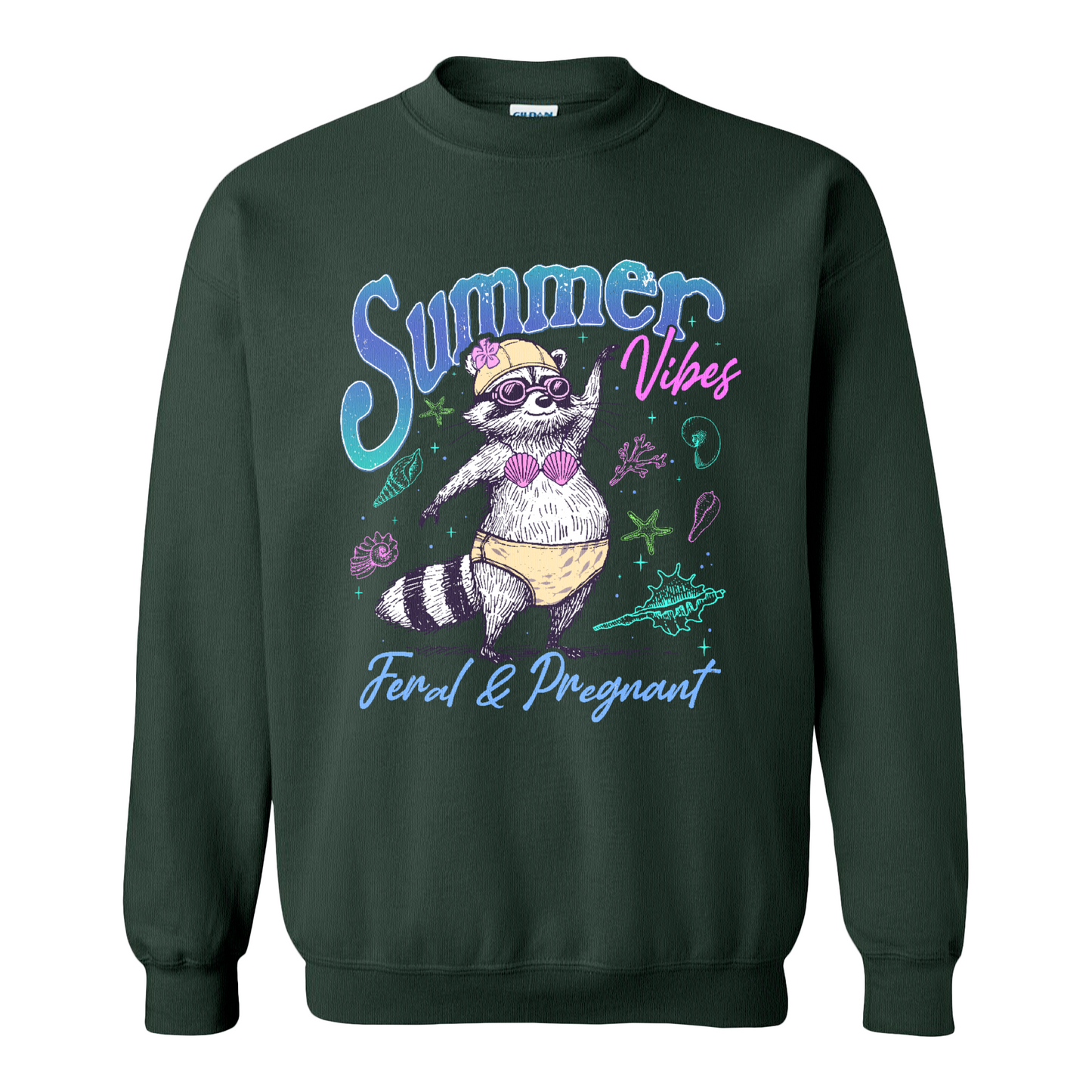Pregnancy Girl Summer Sweatshirt,Feral And Pregnant Don't Touch Me Sweatshirt, Feral Raccoon Sweatshirt