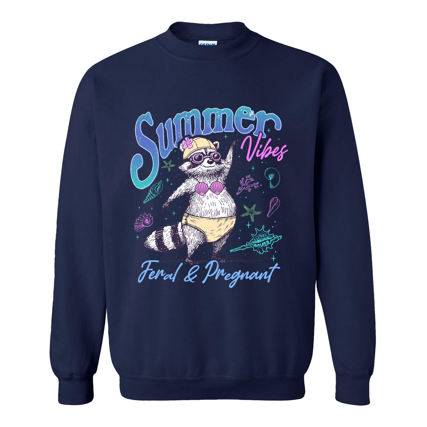 Pregnancy Girl Summer Sweatshirt,Feral And Pregnant Don't Touch Me Sweatshirt, Feral Raccoon Sweatshirt