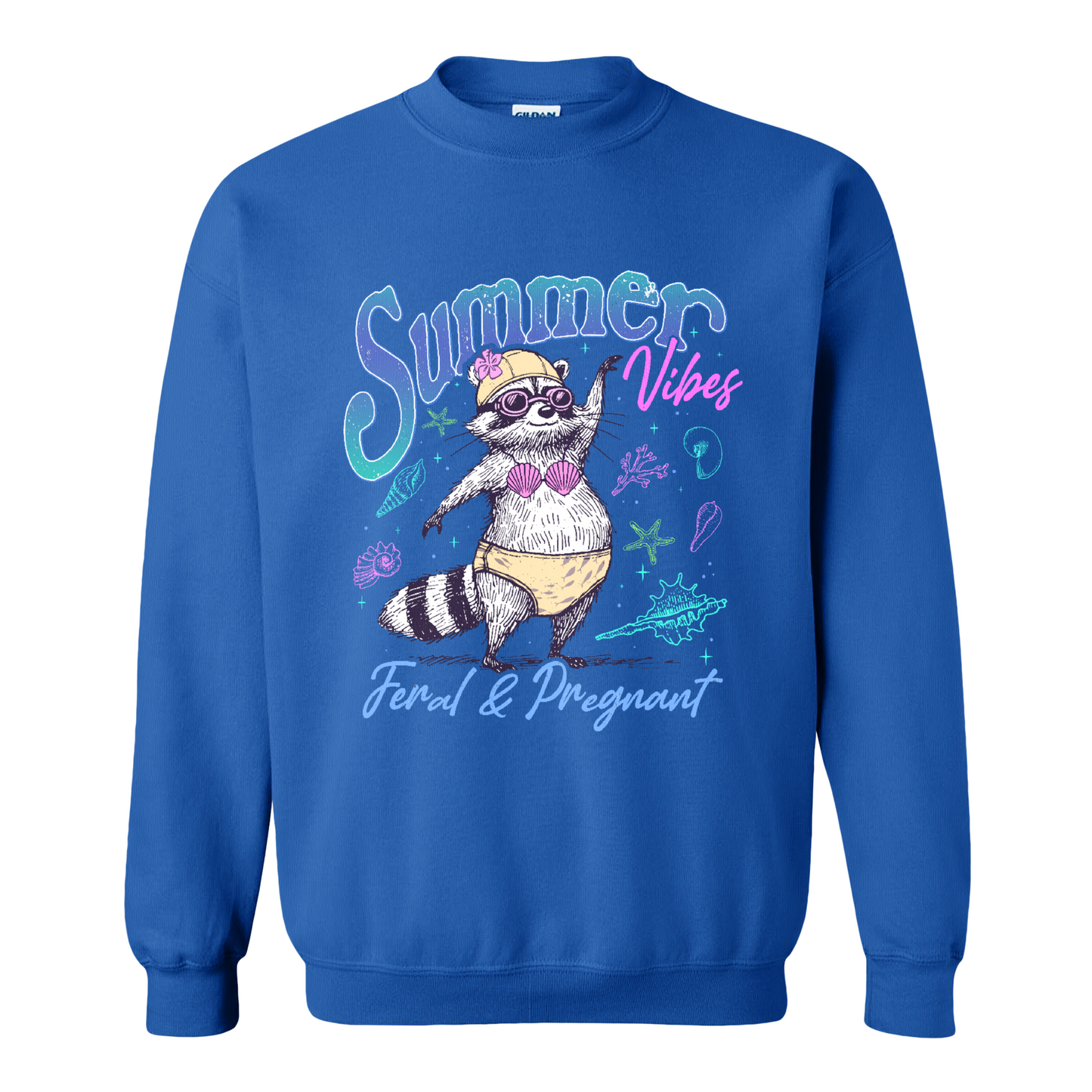 Pregnancy Girl Summer Sweatshirt,Feral And Pregnant Don't Touch Me Sweatshirt, Feral Raccoon Sweatshirt