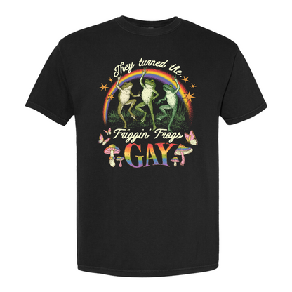 Pride Comfort Color Shirt, They Turned the Friggin Frogs Gay Shirt, Retro Gay Frog Shirt, Equality Shirt