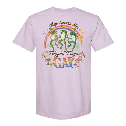 Pride Comfort Color Shirt, They Turned the Friggin Frogs Gay Shirt, Retro Gay Frog Shirt, Equality Shirt