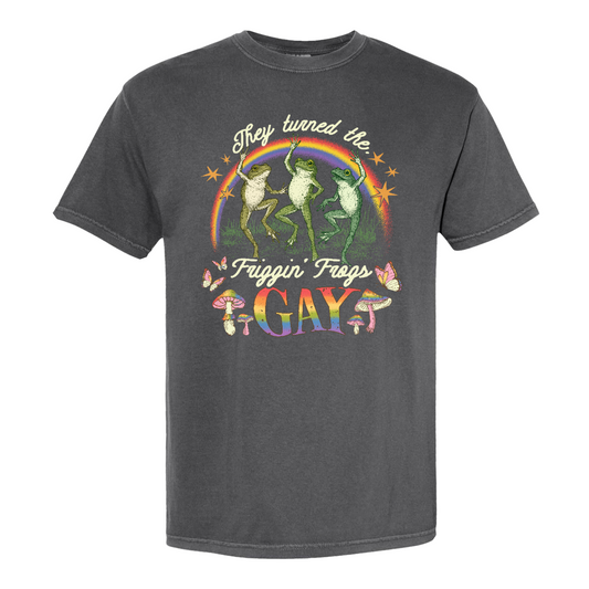 Pride Comfort Color Shirt, They Turned the Friggin Frogs Gay Shirt, Retro Gay Frog Shirt, Equality Shirt