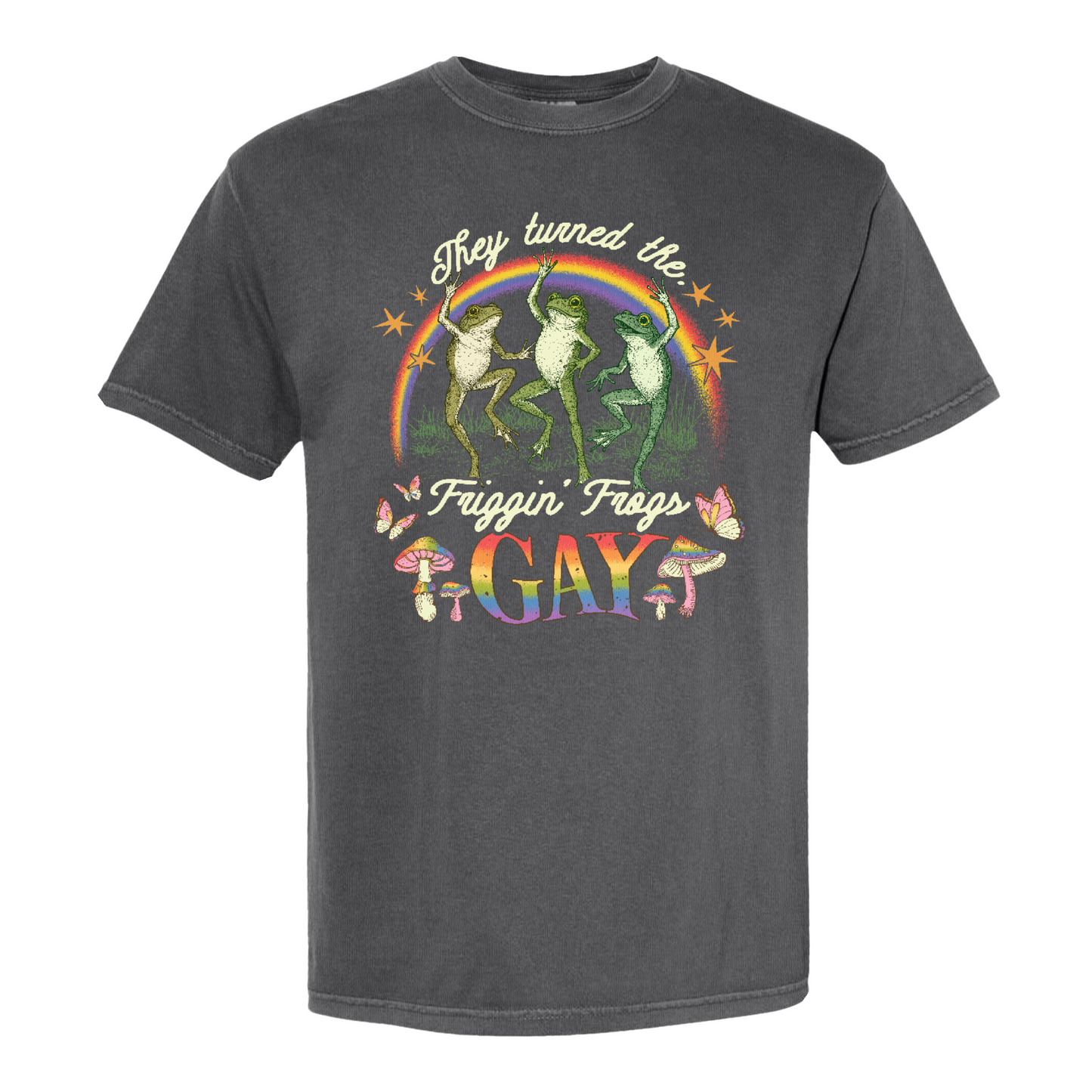 Pride Comfort Color Shirt, They Turned the Friggin Frogs Gay Shirt, Retro Gay Frog Shirt, Equality Shirt
