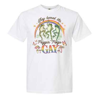 Pride Comfort Color Shirt, They Turned the Friggin Frogs Gay Shirt, Retro Gay Frog Shirt, Equality Shirt
