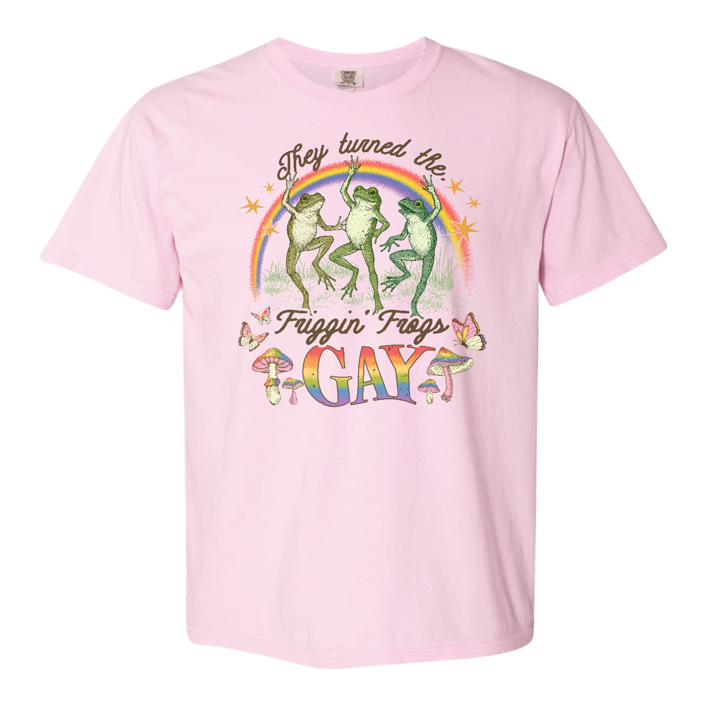 Pride Comfort Color Shirt, They Turned the Friggin Frogs Gay Shirt, Retro Gay Frog Shirt, Equality Shirt