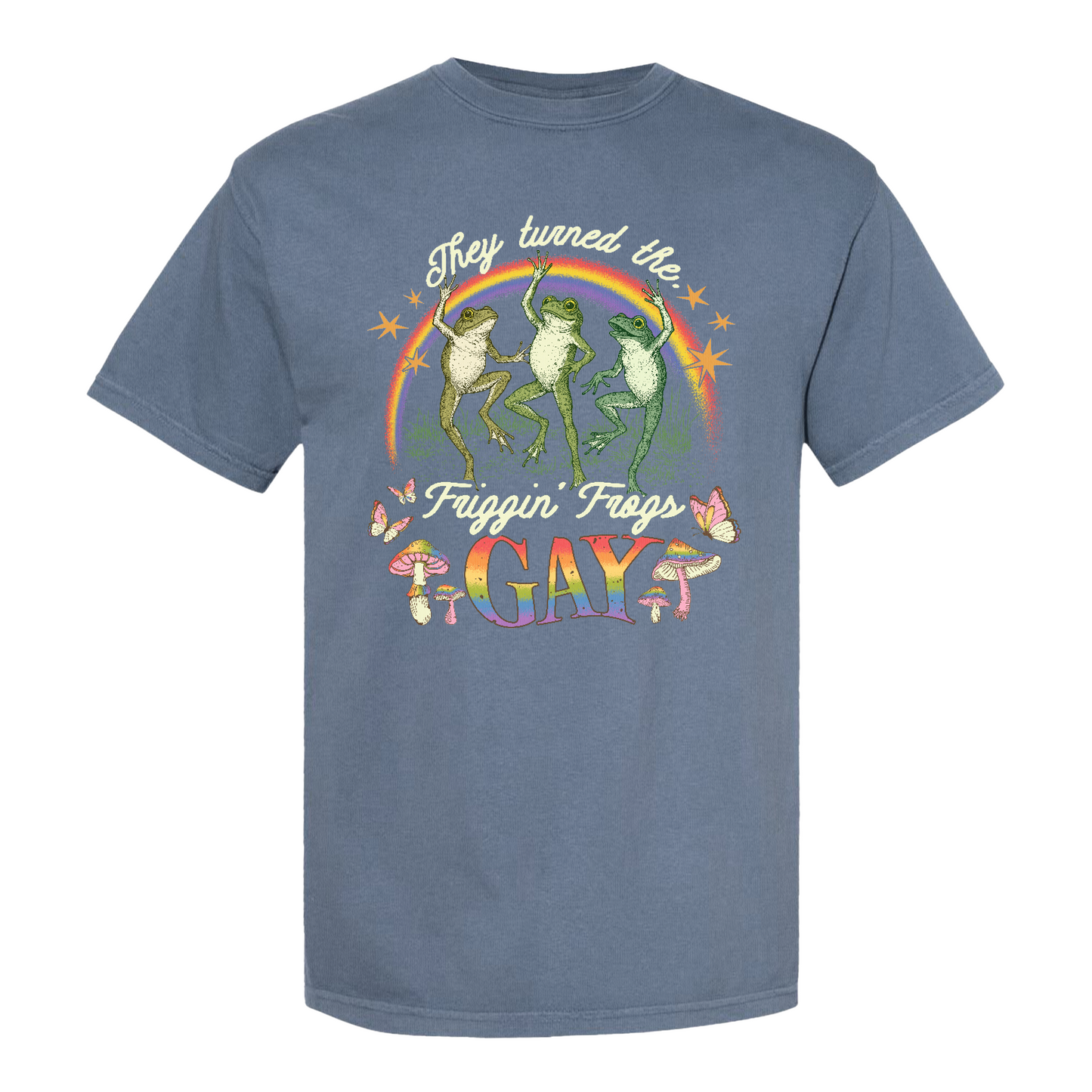 Pride Comfort Color Shirt, They Turned the Friggin Frogs Gay Shirt, Retro Gay Frog Shirt, Equality Shirt
