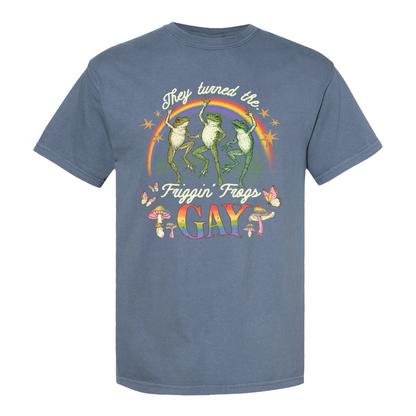 Pride Comfort Color Shirt, They Turned the Friggin Frogs Gay Shirt, Retro Gay Frog Shirt, Equality Shirt