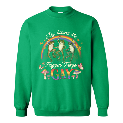 Pride Sweatshirt, They Turned the Friggin Frogs Gay Sweatshirt, Retro Gay Frog Sweatshirt, Equality Sweatshirt