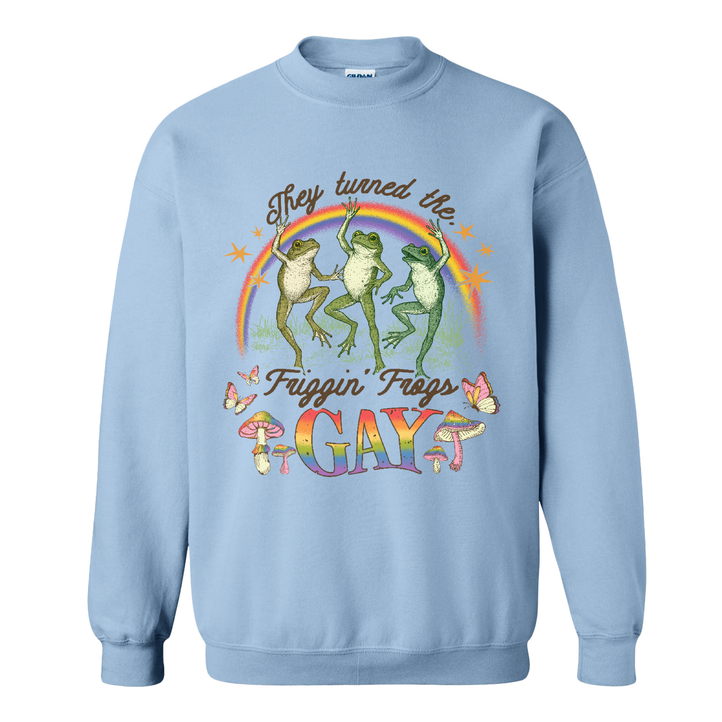 Pride Sweatshirt, They Turned the Friggin Frogs Gay Sweatshirt, Retro Gay Frog Sweatshirt, Equality Sweatshirt