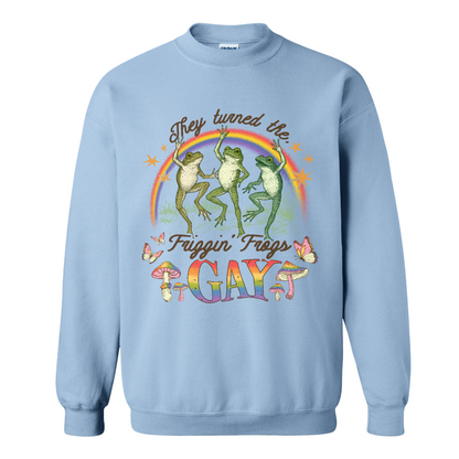 Pride Sweatshirt, They Turned the Friggin Frogs Gay Sweatshirt, Retro Gay Frog Sweatshirt, Equality Sweatshirt