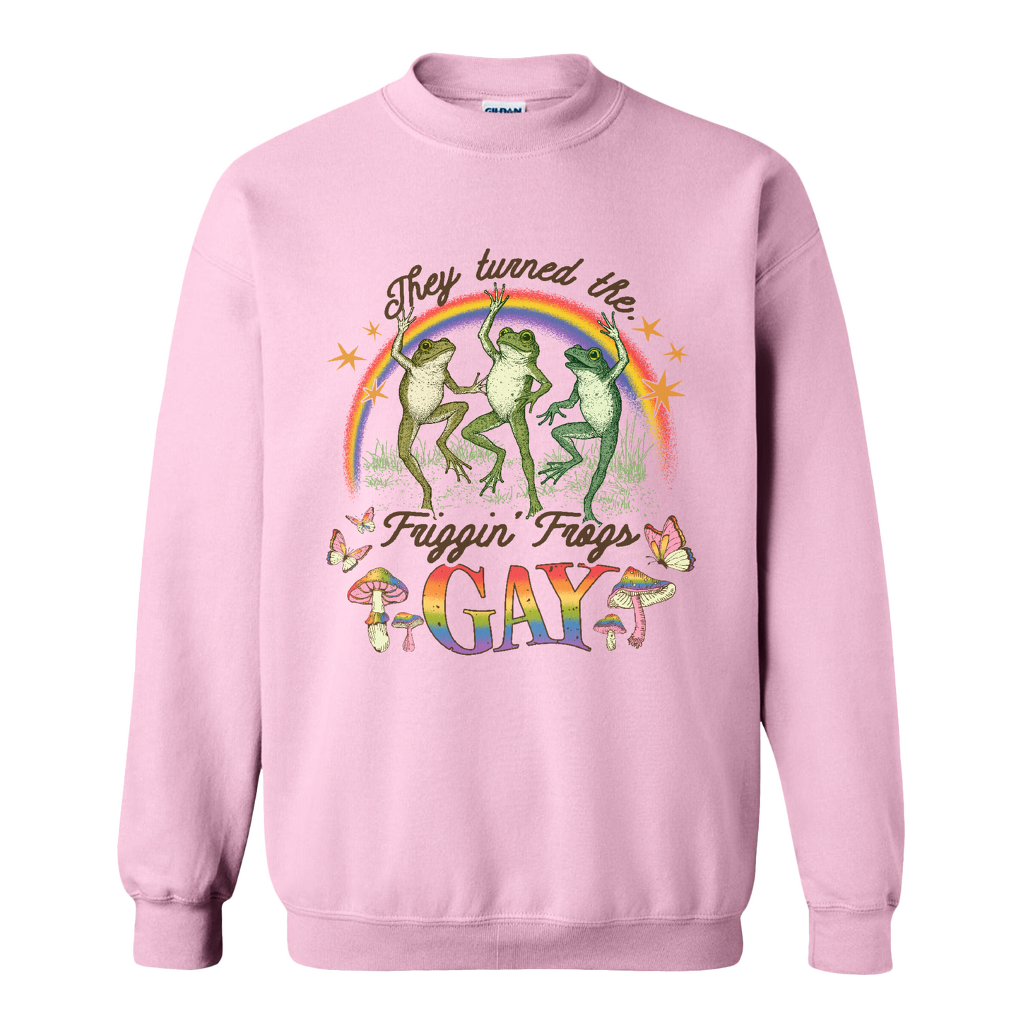 Pride Sweatshirt, They Turned the Friggin Frogs Gay Sweatshirt, Retro Gay Frog Sweatshirt, Equality Sweatshirt