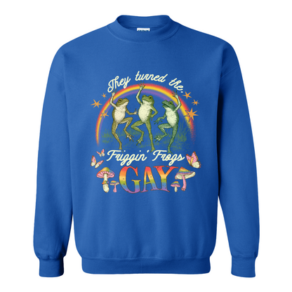 Pride Sweatshirt, They Turned the Friggin Frogs Gay Sweatshirt, Retro Gay Frog Sweatshirt, Equality Sweatshirt