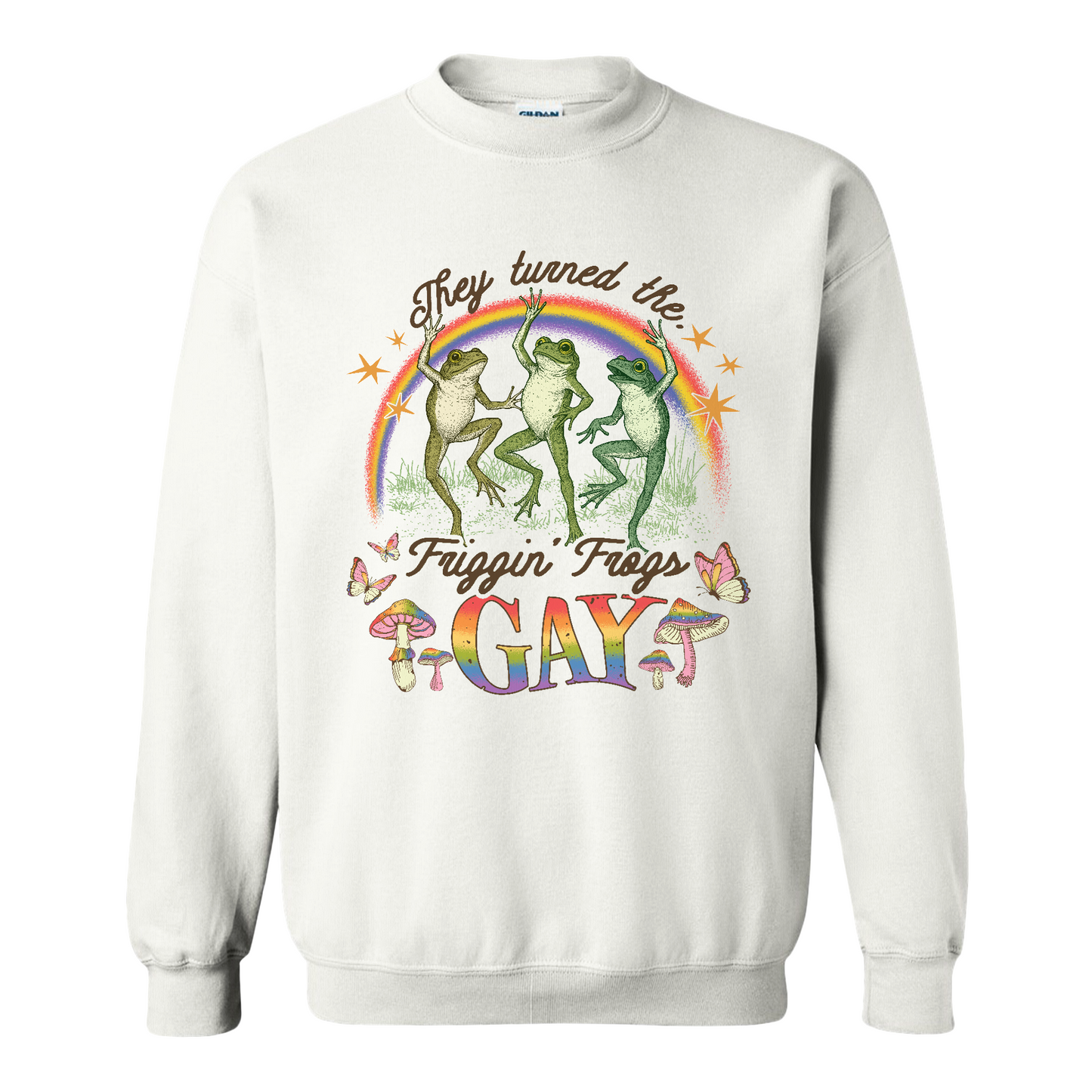 Pride Sweatshirt, They Turned the Friggin Frogs Gay Sweatshirt, Retro Gay Frog Sweatshirt, Equality Sweatshirt
