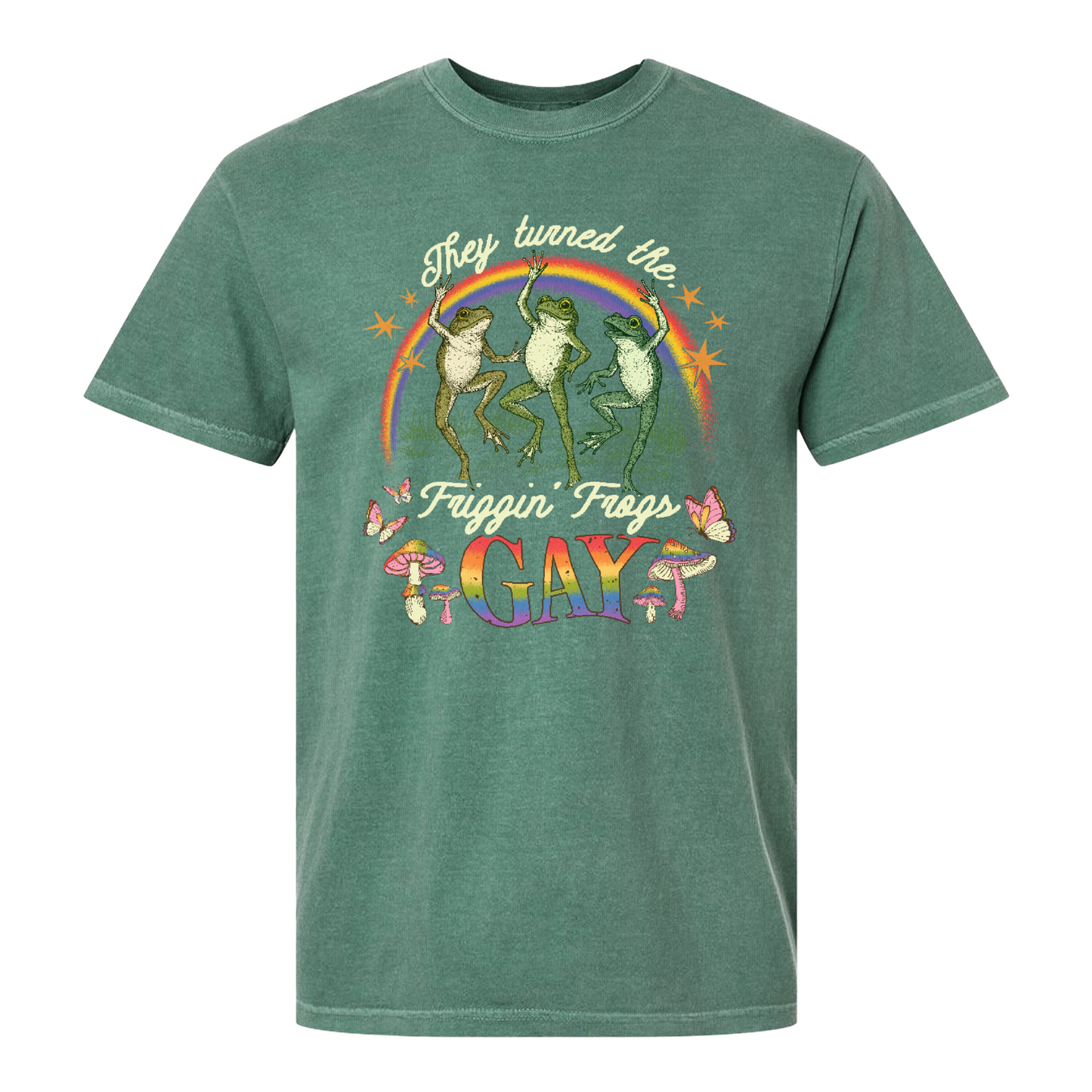 Pride Comfort Color Shirt, They Turned the Friggin Frogs Gay Shirt, Retro Gay Frog Shirt, Equality Shirt