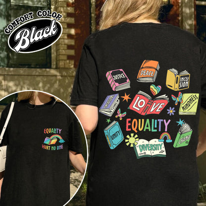 Pride Month Comfort Color Shirt, Equal Rights 2 Sides Equality Peace Love Kindness Shirt, LGBT Shirt