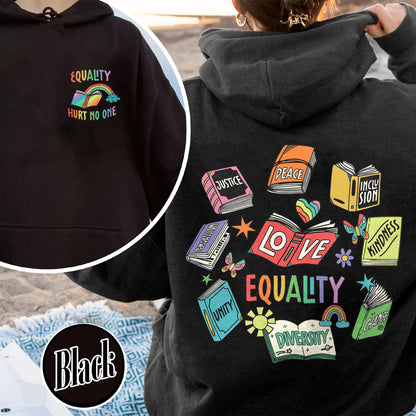 Pride Month Hoodie, Equal Rights 2 Sides Equality Peace Love Kindness Hoodie, LGBT Hoodie
