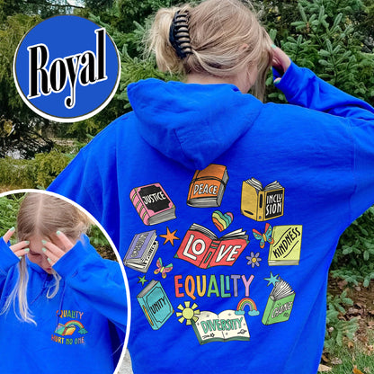 Pride Month Hoodie, Equal Rights 2 Sides Equality Peace Love Kindness Hoodie, LGBT Hoodie