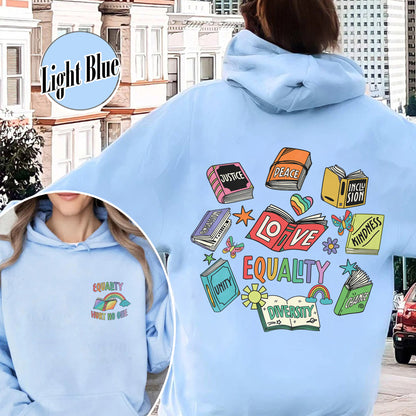 Pride Month Hoodie, Equal Rights 2 Sides Equality Peace Love Kindness Hoodie, LGBT Hoodie