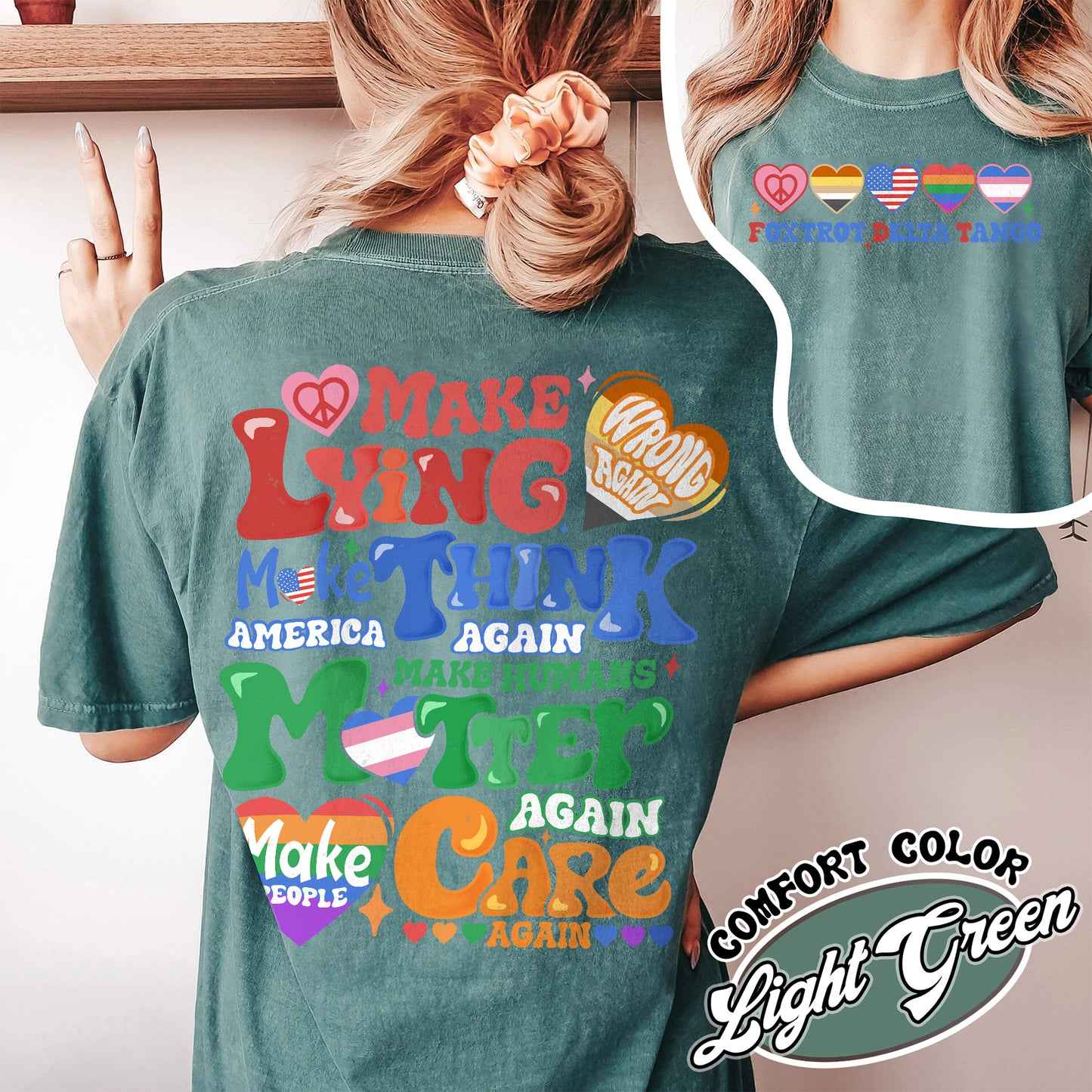 Pride Month Comfort Colors Shirt,Make Lying Wrong Again Shirt,Pride Month Shirt, Lesbian Flag Shirt, Gay Shirt, Anti-Lying
