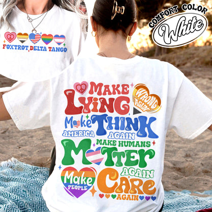 Pride Month Comfort Colors Shirt,Make Lying Wrong Again Shirt,Pride Month Shirt, Lesbian Flag Shirt, Gay Shirt, Anti-Lying