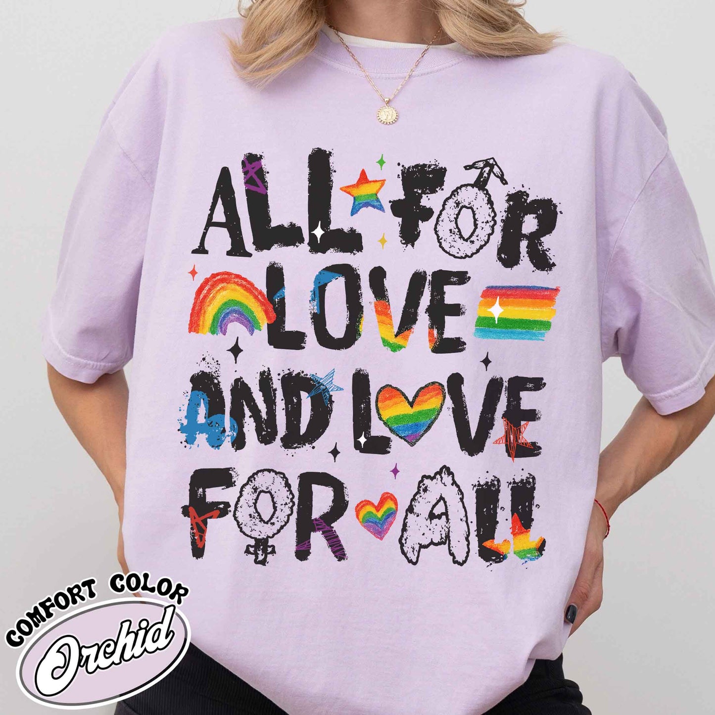 Pride Month LGBTQ Comfort Colors Shirt, All For Love And Love For All  Shirt, Pride Ally Era Hoodie
