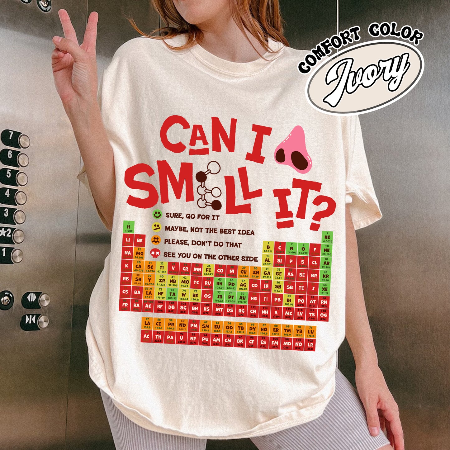 Funny Chemistry Comfort Colors Shirts,Can I Lick Or Smell It Periodic Table Shirt, Elements Table Shirt,