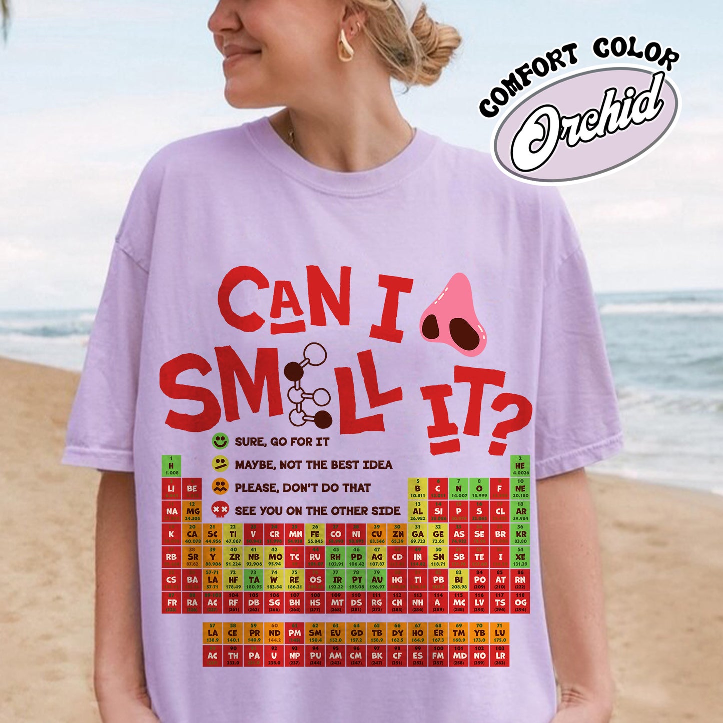 Funny Chemistry Comfort Colors Shirts,Can I Lick Or Smell It Periodic Table Shirt, Elements Table Shirt,