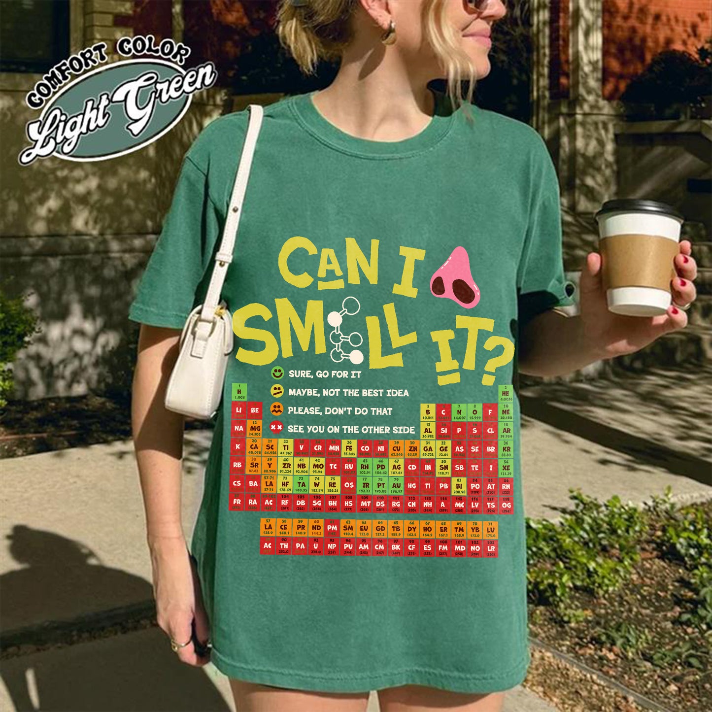 Funny Chemistry Comfort Colors Shirts,Can I Lick Or Smell It Periodic Table Shirt, Elements Table Shirt,