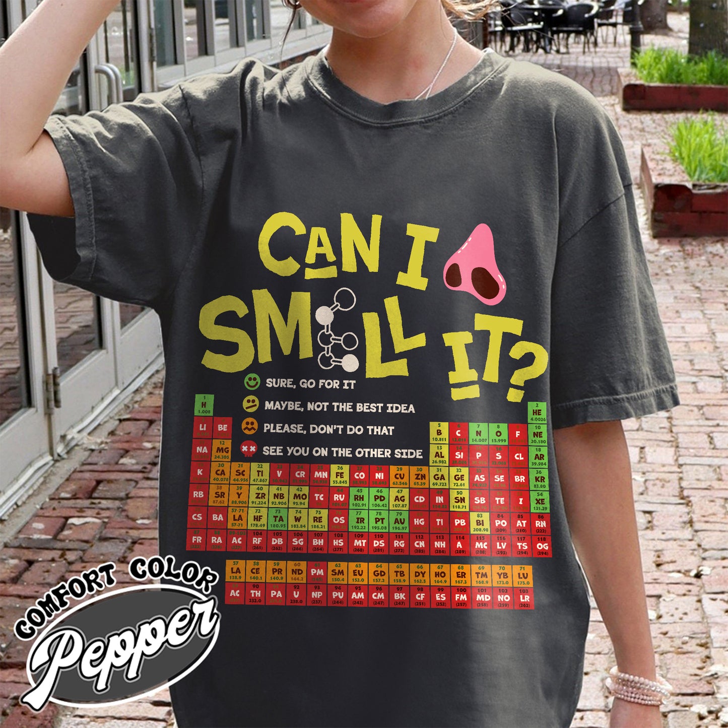 Funny Chemistry Comfort Colors Shirts,Can I Lick Or Smell It Periodic Table Shirt, Elements Table Shirt,