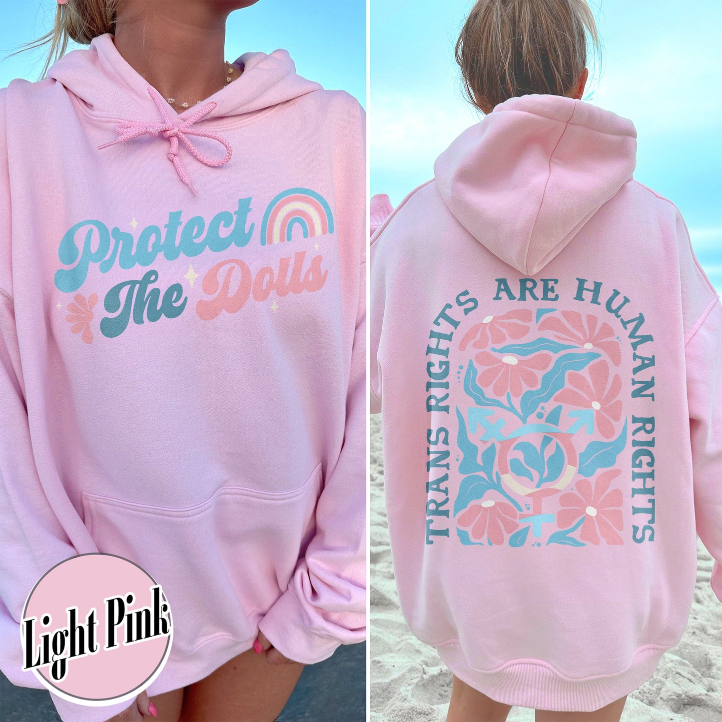 Protect The Dolls Hoodie,Trans Rights Transgender Pride Feminist Hoodie