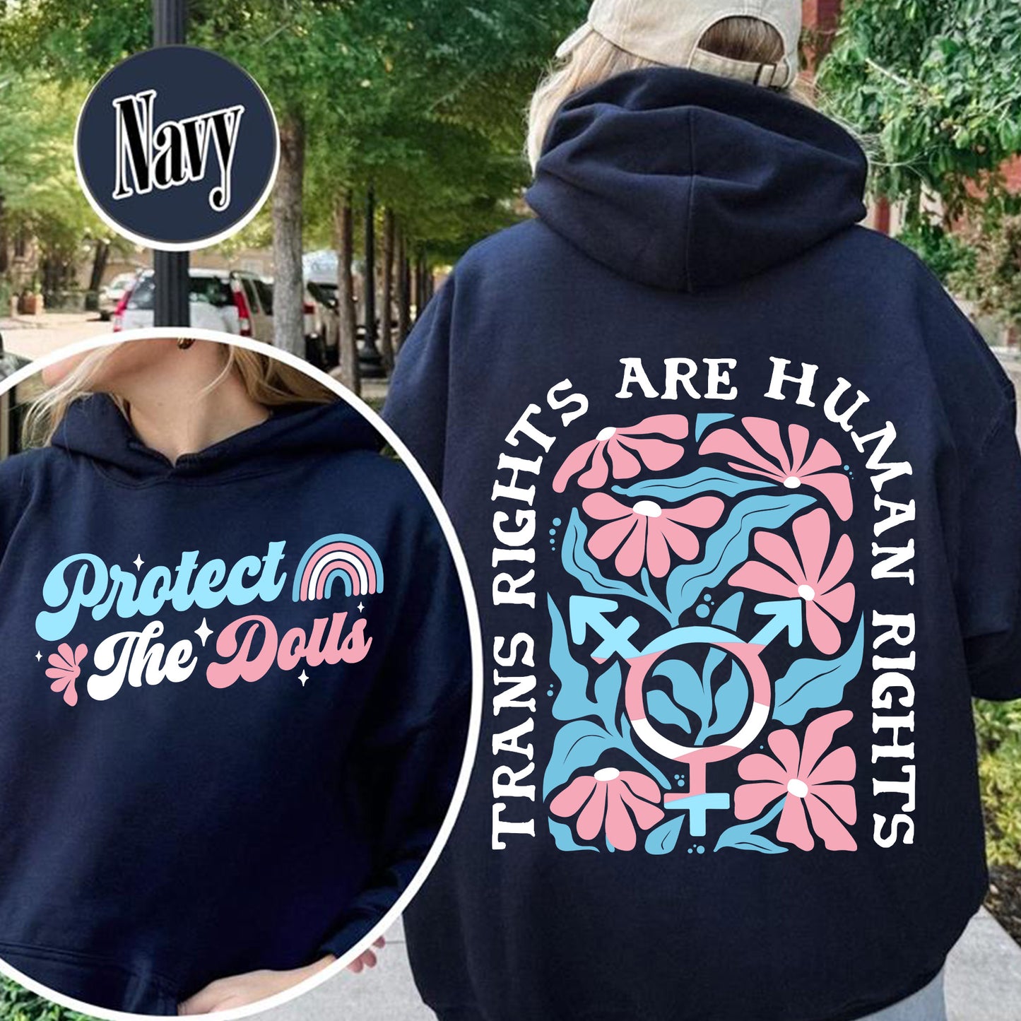 Protect The Dolls Hoodie,Trans Rights Transgender Pride Feminist Hoodie