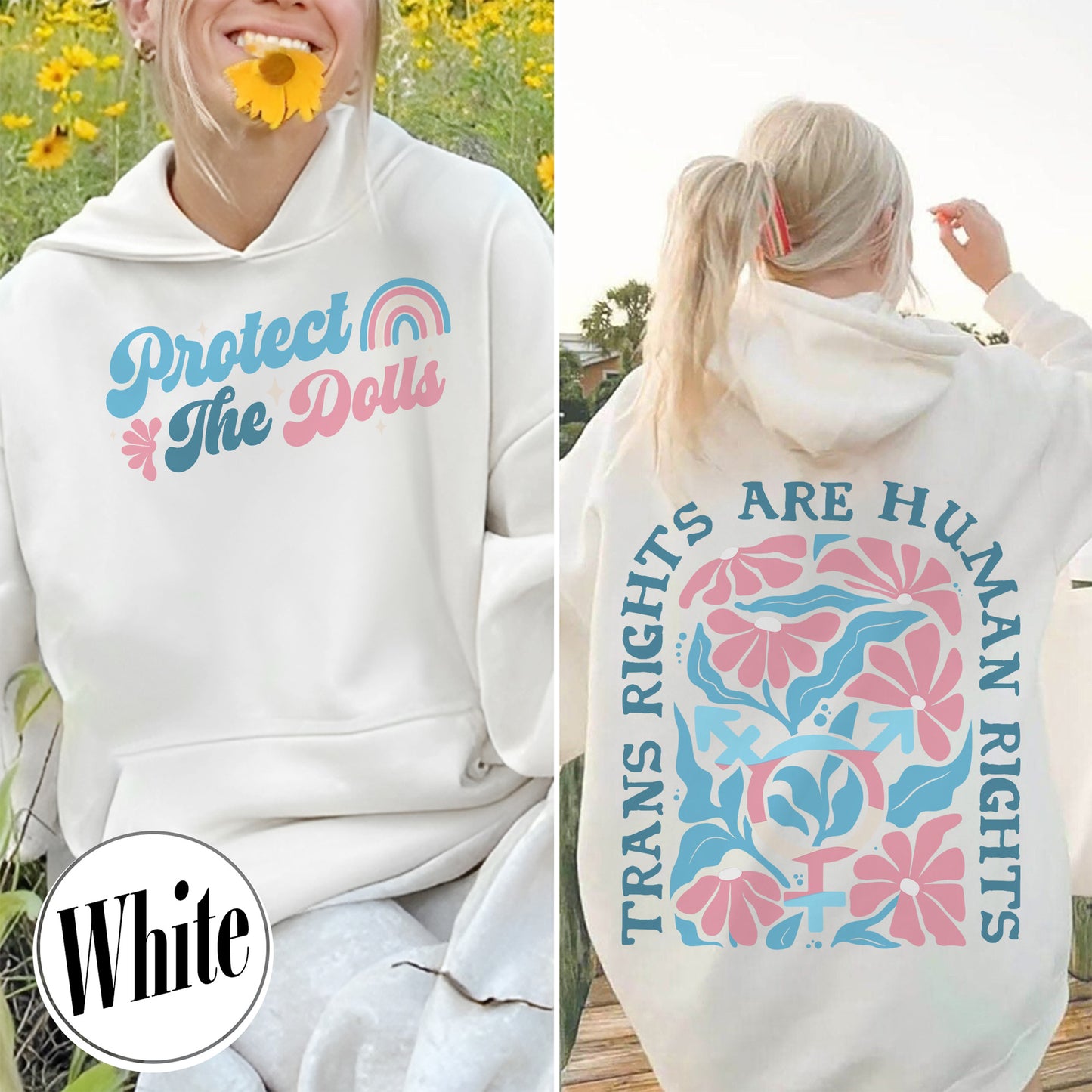 Protect The Dolls Hoodie,Trans Rights Transgender Pride Feminist Hoodie