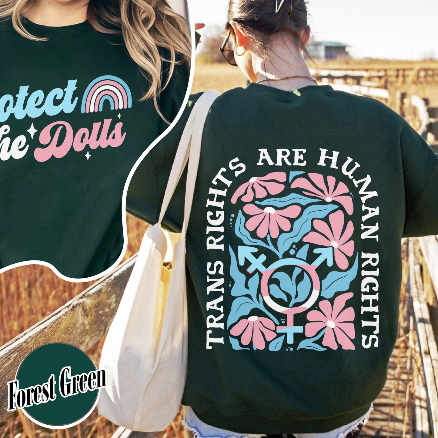 Protect The Dolls Sweatshirt,Trans Rights Transgender Pride Feminist Sweatshirt