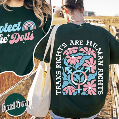 Protect The Dolls Sweatshirt,Trans Rights Transgender Pride Feminist Sweatshirt