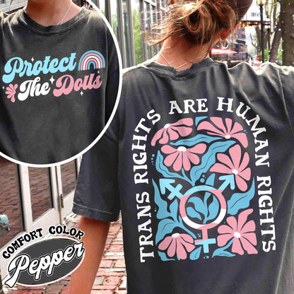Protect The Dolls Comfort Colors Shirt,Trans Rights Transgender Pride Feminist Shirt