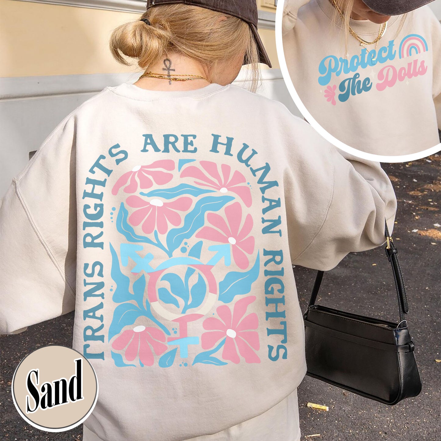 Protect The Dolls Sweatshirt,Trans Rights Transgender Pride Feminist Sweatshirt