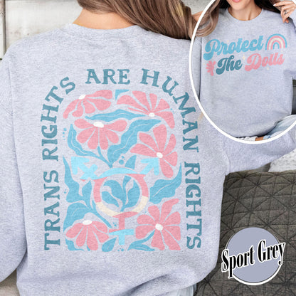 Protect The Dolls Sweatshirt,Trans Rights Transgender Pride Feminist Sweatshirt