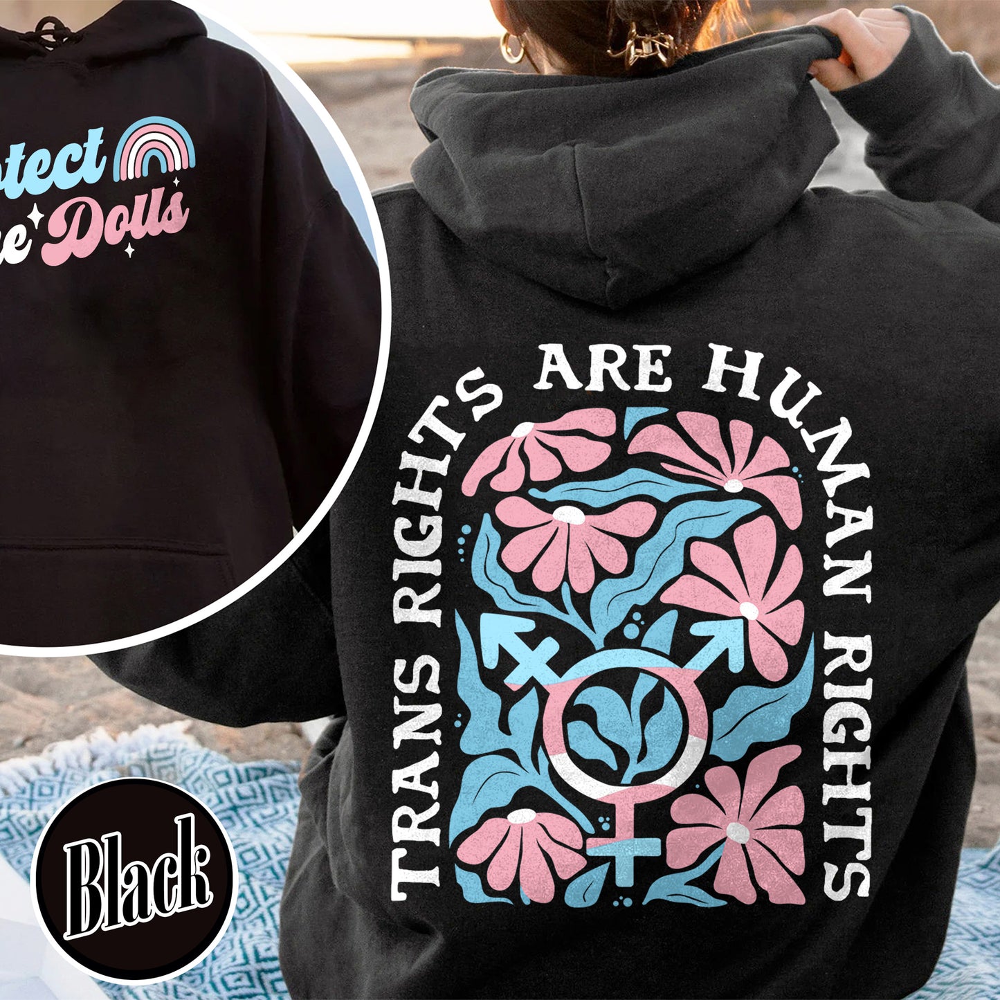 Protect The Dolls Hoodie,Trans Rights Transgender Pride Feminist Hoodie