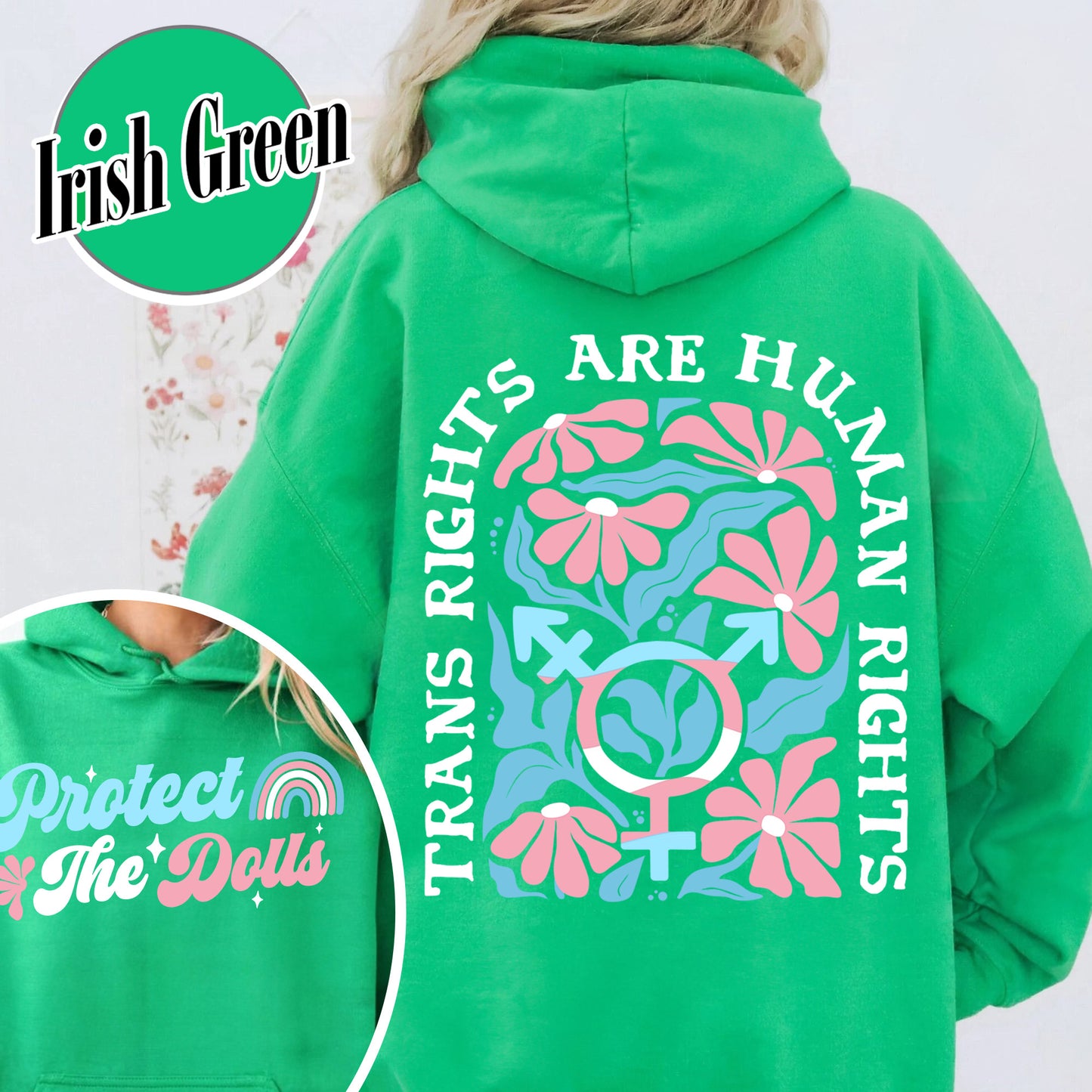 Protect The Dolls Hoodie,Trans Rights Transgender Pride Feminist Hoodie